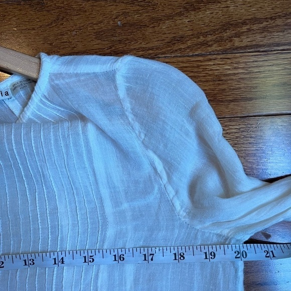 Alice + Olivia | Ivory Peasant Top XS Boho Cottage Core Quiet Luxury Festival - Picture 12 of 14